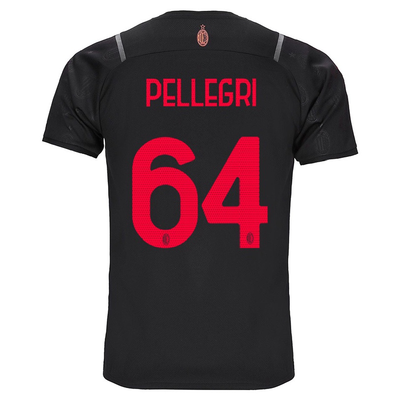 Női Labdarúgás Pietro Pellegri #64 Fekete Számú Jersey 2021/22 Mez Póló Ing