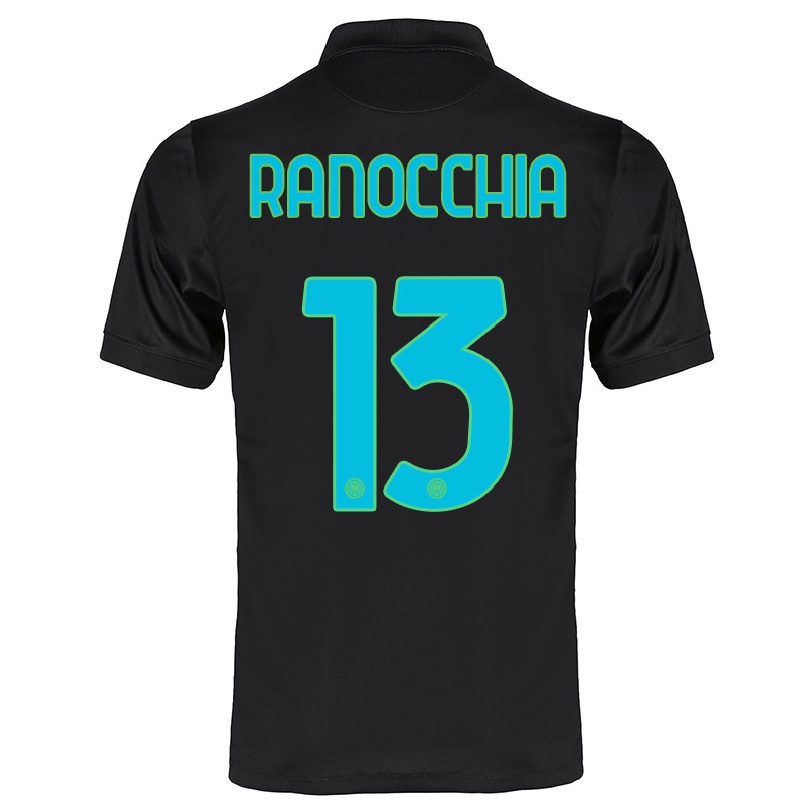Női Labdarúgás Andrea Ranocchia #13 Fekete Számú Jersey 2021/22 Mez Póló Ing