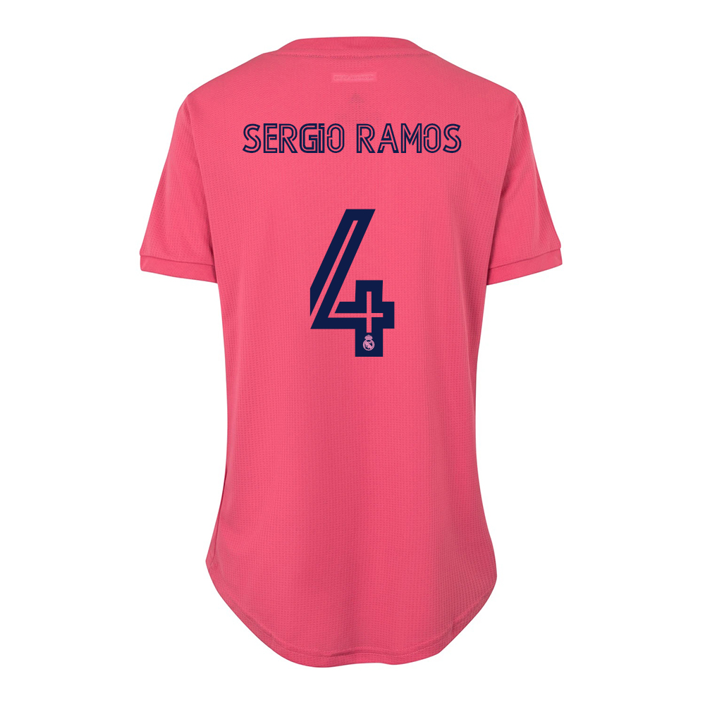 Női Labdarúgás Sergio Ramos #4 Idegenbeli Rózsaszín Mez 2020/21 Póló Ing