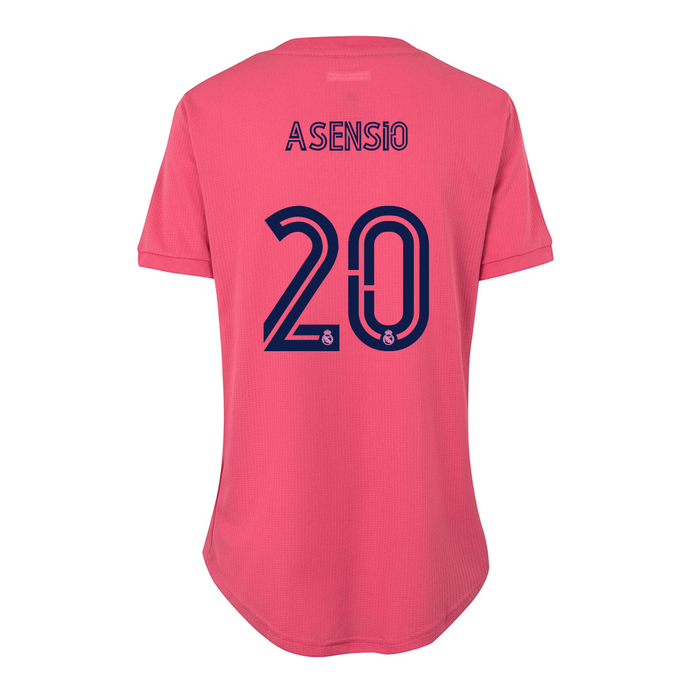 Női Labdarúgás Marco Asensio #20 Idegenbeli Rózsaszín Mez 2020/21 Póló Ing