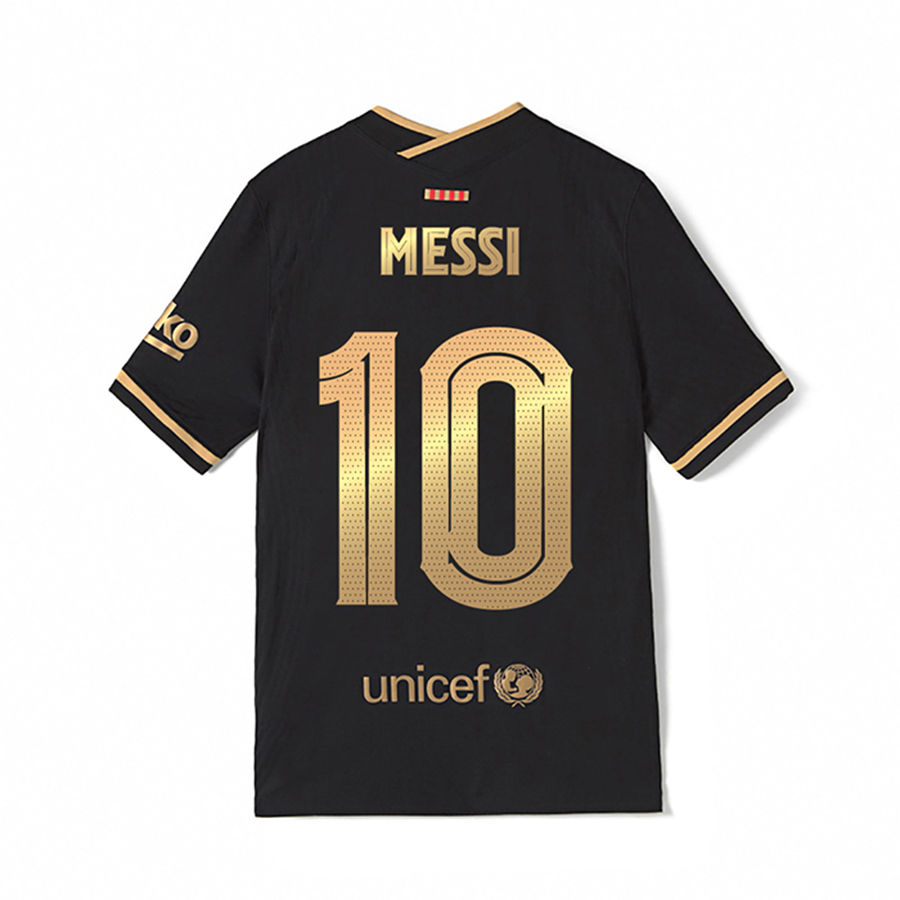 Női Labdarúgás Lionel Messi #10 Idegenbeli Fekete Mez 2020/21 Póló Ing