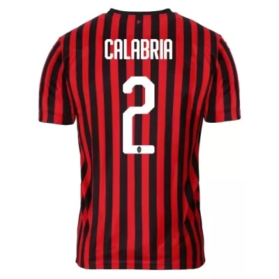Férfi Futball Davide Calabria 2 Hazai Vörös Fekete Mez 2019/20 Póló Ing