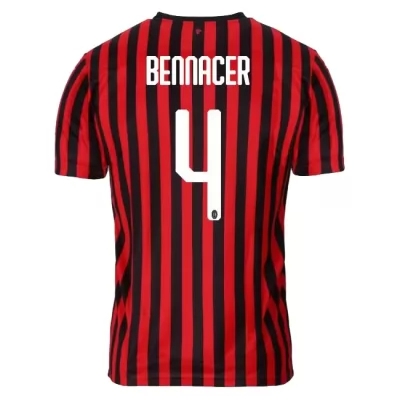 Férfi Futball Ismael Bennacer 4 Hazai Vörös Fekete Mez 2019/20 Póló Ing