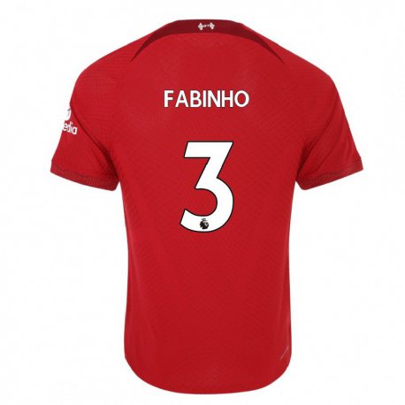 Kandiny Gyermek Fabinho #3 Sötét Vörös Hazai Jersey 2022/23 Mez Póló Ing