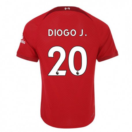 Kandiny Gyermek Diogo Jota #20 Sötét Vörös Hazai Jersey 2022/23 Mez Póló Ing