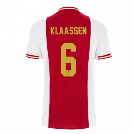 Kandiny Gyermek Davy Klaassen #6 Sötét Vörös Fehér Hazai Jersey 2022/23 Mez Póló Ing