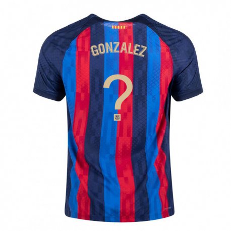 Kandiny Gyermek Gerard Gonzalez #0 Kék Skarlát Hazai Jersey 2022/23 Mez Póló Ing