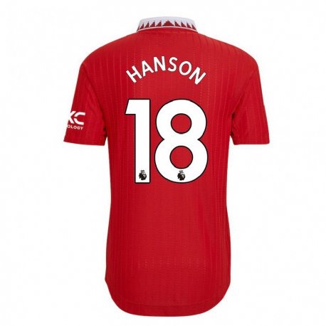 Kandiny Gyermek Kirsty Hanson #18 Piros Hazai Jersey 2022/23 Mez Póló Ing