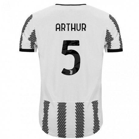 Kandiny Gyermek Arthur #5 Fehér Fekete Hazai Jersey 2022/23 Mez Póló Ing