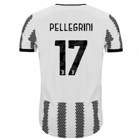 Kandiny Gyermek Luca Pellegrini #17 Fehér Fekete Hazai Jersey 2022/23 Mez Póló Ing