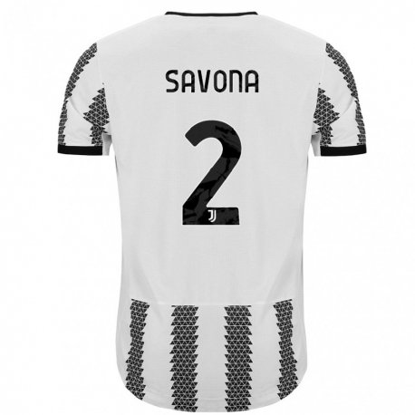 Kandiny Gyermek Nicolo Savona #2 Fehér Fekete Hazai Jersey 2022/23 Mez Póló Ing