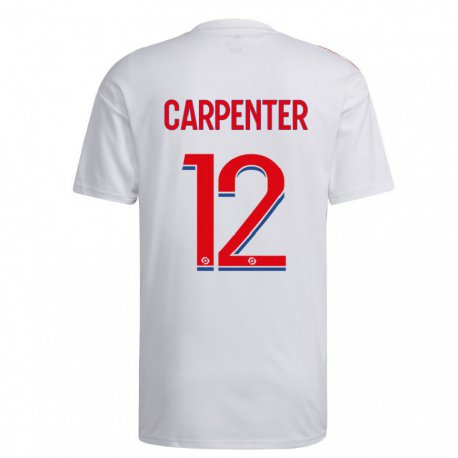 Kandiny Gyermek Ellie Carpenter #12 Fehér Kék Piros Hazai Jersey 2022/23 Mez Póló Ing