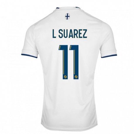 Kandiny Gyermek Luis Suarez #11 Fehér Zafír Hazai Jersey 2022/23 Mez Póló Ing