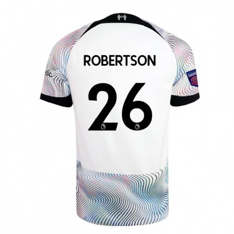 Kandiny Gyermek Andrew Robertson #26 Fehér Színes Idegenbeli Jersey 2022/23 Mez Póló Ing