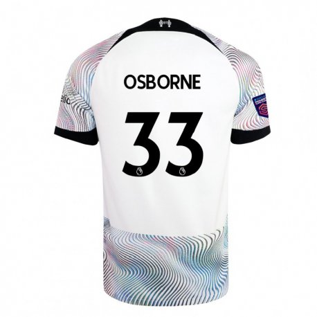 Kandiny Gyermek Niall Osborne #33 Fehér Színes Idegenbeli Jersey 2022/23 Mez Póló Ing