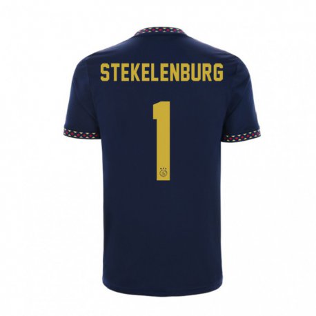 Kandiny Gyermek Maarten Stekelenburg #1 Sötétkék Idegenbeli Jersey 2022/23 Mez Póló Ing