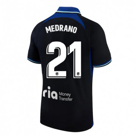 Kandiny Gyermek Fernando Medrano #21 Fekete Fehér Kék Idegenbeli Jersey 2022/23 Mez Póló Ing