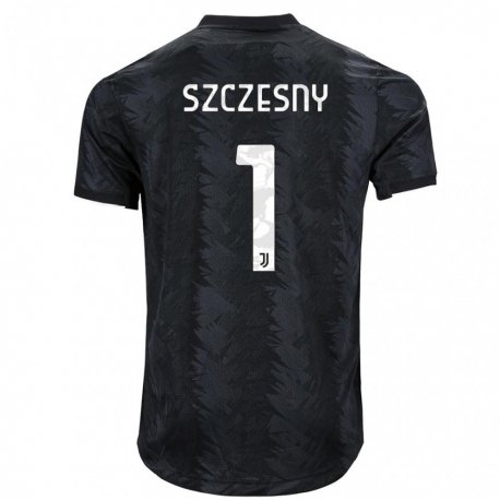 Kandiny Gyermek Wojciech Szczesny #1 Sötét Fekete Idegenbeli Jersey 2022/23 Mez Póló Ing