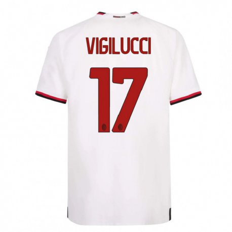 Kandiny Gyermek Valery Vigilucci #17 Fehér Piros Idegenbeli Jersey 2022/23 Mez Póló Ing