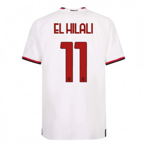 Kandiny Gyermek Youns El Hilali #11 Fehér Piros Idegenbeli Jersey 2022/23 Mez Póló Ing