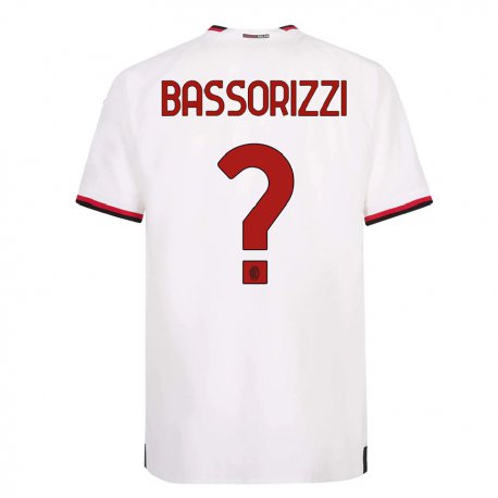 Kandiny Gyermek Carlo Bassorizzi #0 Fehér Piros Idegenbeli Jersey 2022/23 Mez Póló Ing