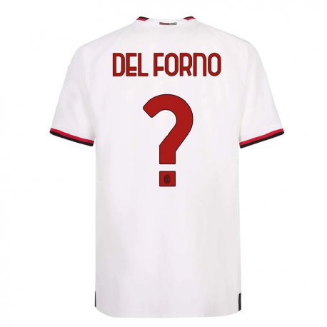 Kandiny Gyermek Luca Del Forno #0 Fehér Piros Idegenbeli Jersey 2022/23 Mez Póló Ing