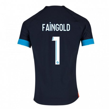 Kandiny Gyermek Abbie Faingold #1 Fekete Olimpiát Idegenbeli Jersey 2022/23 Mez Póló Ing