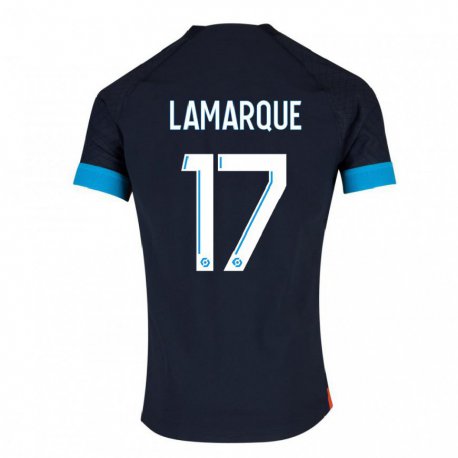 Kandiny Gyermek Alais Lamarque #17 Fekete Olimpiát Idegenbeli Jersey 2022/23 Mez Póló Ing