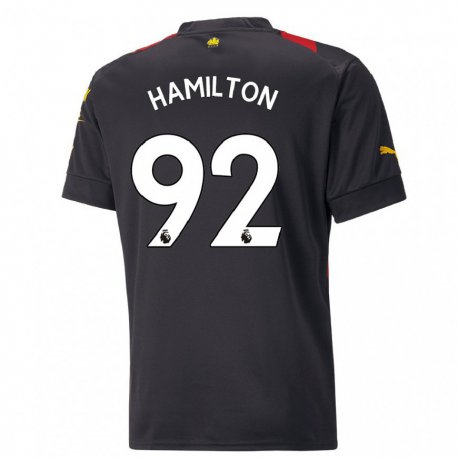 Kandiny Gyermek Micah Hamilton #92 Fekete Piros Idegenbeli Jersey 2022/23 Mez Póló Ing