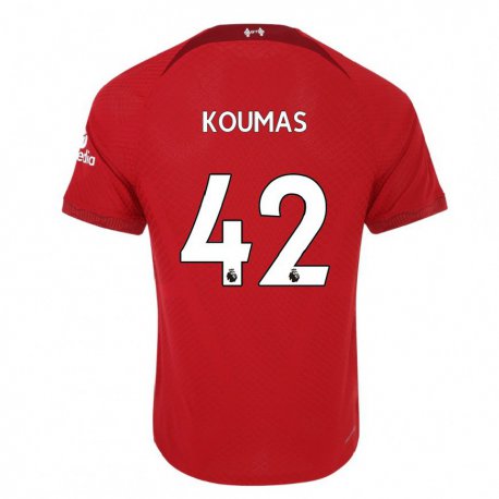 Kandiny Férfi Lewis Koumas #42 Sötét Vörös Hazai Jersey 2022/23 Mez Póló Ing
