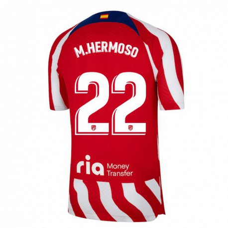Kandiny Férfi Mario Hermoso #22 Piros Fehér Kék Hazai Jersey 2022/23 Mez Póló Ing