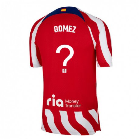 Kandiny Férfi Javi Gomez #0 Piros Fehér Kék Hazai Jersey 2022/23 Mez Póló Ing