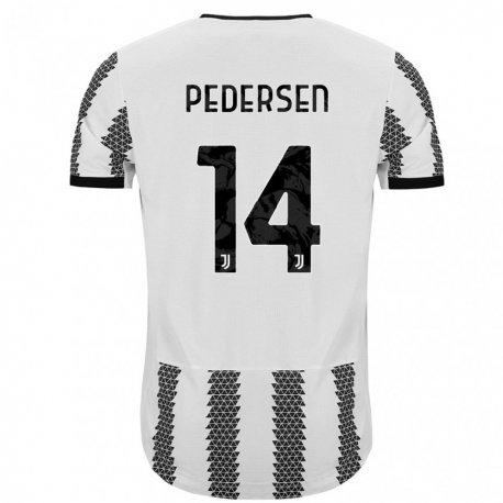 Kandiny Férfi Sofie Junge Pedersen #14 Fehér Fekete Hazai Jersey 2022/23 Mez Póló Ing