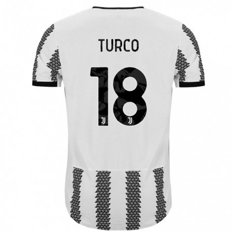 Kandiny Férfi Nicolo Turco #18 Fehér Fekete Hazai Jersey 2022/23 Mez Póló Ing