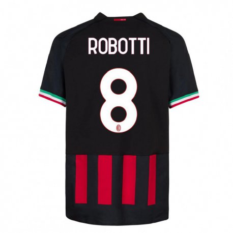 Kandiny Férfi Giovanni Robotti #8 Fekete Piros Hazai Jersey 2022/23 Mez Póló Ing