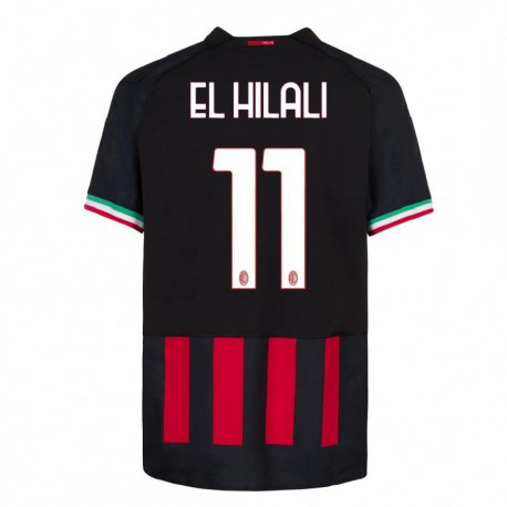 Kandiny Férfi Youns El Hilali #11 Fekete Piros Hazai Jersey 2022/23 Mez Póló Ing