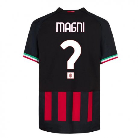 Kandiny Férfi Vittorio Magni #0 Fekete Piros Hazai Jersey 2022/23 Mez Póló Ing
