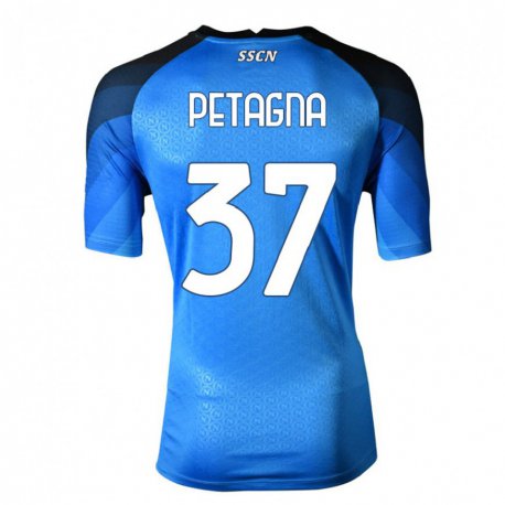 Kandiny Férfi Andrea Petagna #37 Sötétkék Szürke Hazai Jersey 2022/23 Mez Póló Ing