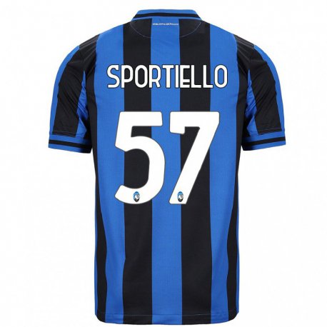 Kandiny Férfi Marco Sportiello #57 Kék Fekete Hazai Jersey 2022/23 Mez Póló Ing