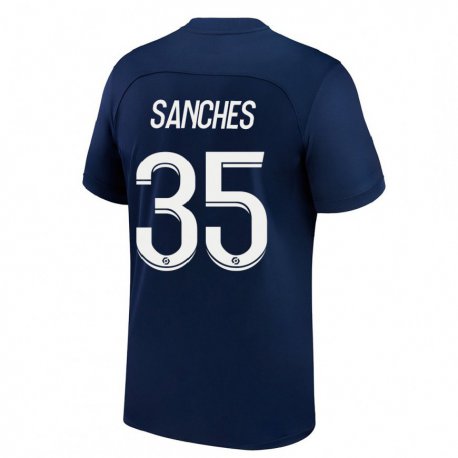 Kandiny Férfi Renato Sanches #35 Sötét Kék Piros Hazai Jersey 2022/23 Mez Póló Ing