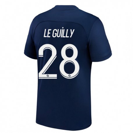 Kandiny Férfi Jade Le Guilly #28 Sötét Kék Piros Hazai Jersey 2022/23 Mez Póló Ing