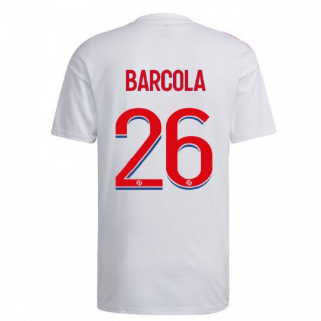 Kandiny Férfi Bradley Barcola #26 Fehér Kék Piros Hazai Jersey 2022/23 Mez Póló Ing
