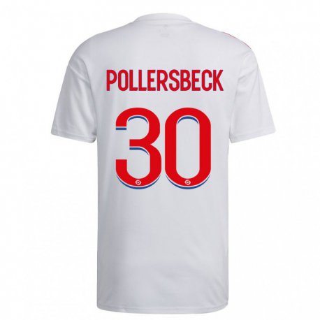 Kandiny Férfi Julian Pollersbeck #30 Fehér Kék Piros Hazai Jersey 2022/23 Mez Póló Ing