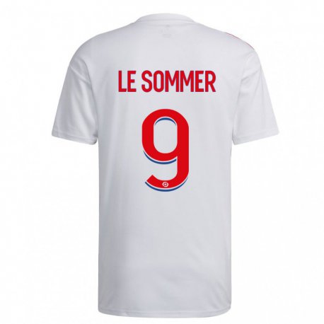 Kandiny Férfi Eugenie Le Sommer #9 Fehér Kék Piros Hazai Jersey 2022/23 Mez Póló Ing