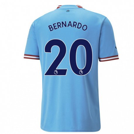 Kandiny Férfi Bernardo Silva #20 Kék Piros Hazai Jersey 2022/23 Mez Póló Ing