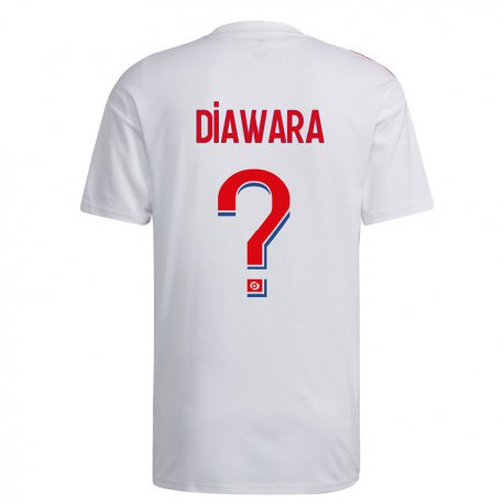 Kandiny Férfi Tidiane Diawara #0 Fehér Kék Piros Hazai Jersey 2022/23 Mez Póló Ing