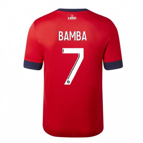 Kandiny Férfi Jonathan Bamba #7 Piros Cukorka Alma Hazai Jersey 2022/23 Mez Póló Ing