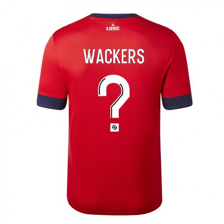 Kandiny Férfi Maxime Wackers #0 Piros Cukorka Alma Hazai Jersey 2022/23 Mez Póló Ing