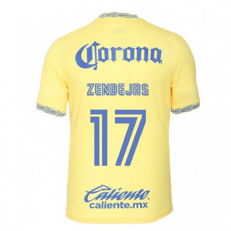 Kandiny Férfi Alejandro Zendejas #17 Citromsárga Hazai Jersey 2022/23 Mez Póló Ing