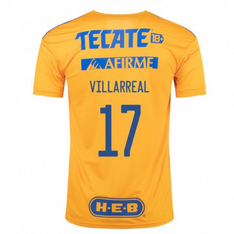 Kandiny Férfi Natalia Villarreal #17 Darázssárga Hazai Jersey 2022/23 Mez Póló Ing